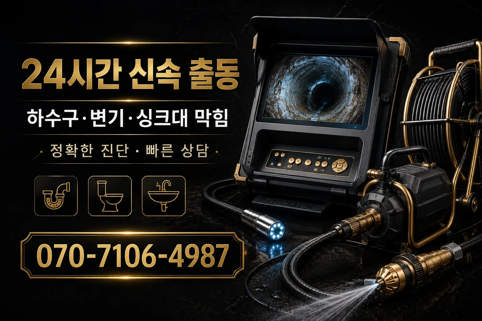 새봄배관 블랙 골드 배관내시경 장비 서비스 안내